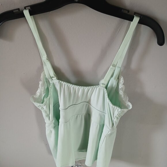 Knix Pajama Set Size Medium Mint Green Lace Cami and Shorts - Picture 6 of 11